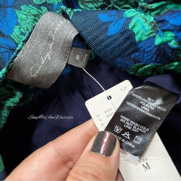 Anthropologie NWT metallic floral a-line midi skirt *shop@iamwarrior - Picture 11 of 12